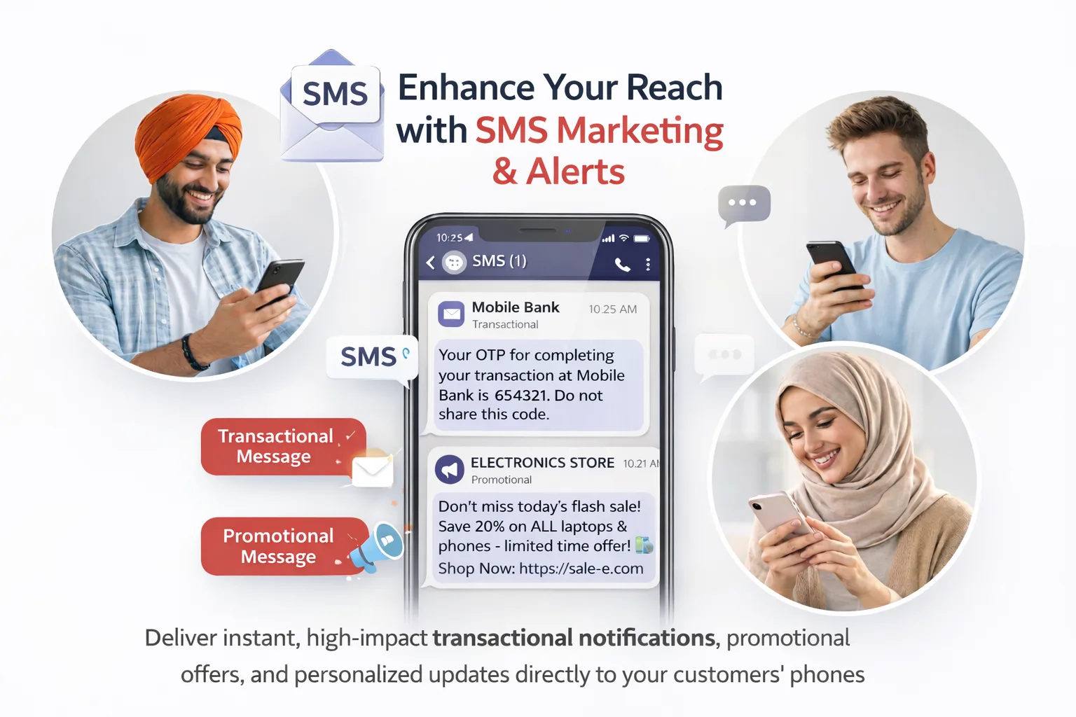 SMS Messaging Experience – high‑volume alerts and campaigns